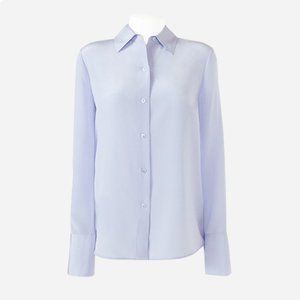 ST. JOHN Iris Cuffed Silk Button Up